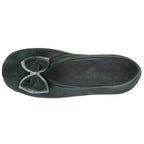 Isotoner Dames Pantoffels Ballerina Dubbele Strik Salie