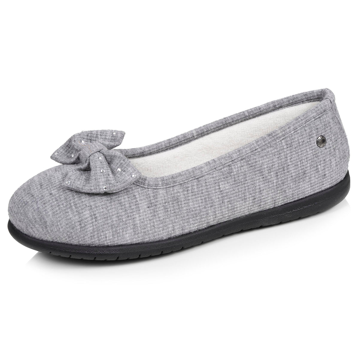 Isotoner Dames Pantoffels Ballerina Everywear Grijs Iriserend