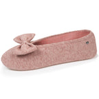 Isotoner Dames Pantoffels Ballerina Gebreid Roze Gemêleerd