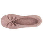 Isotoner Dames Pantoffels Ballerina Gebreid Roze Gemêleerd