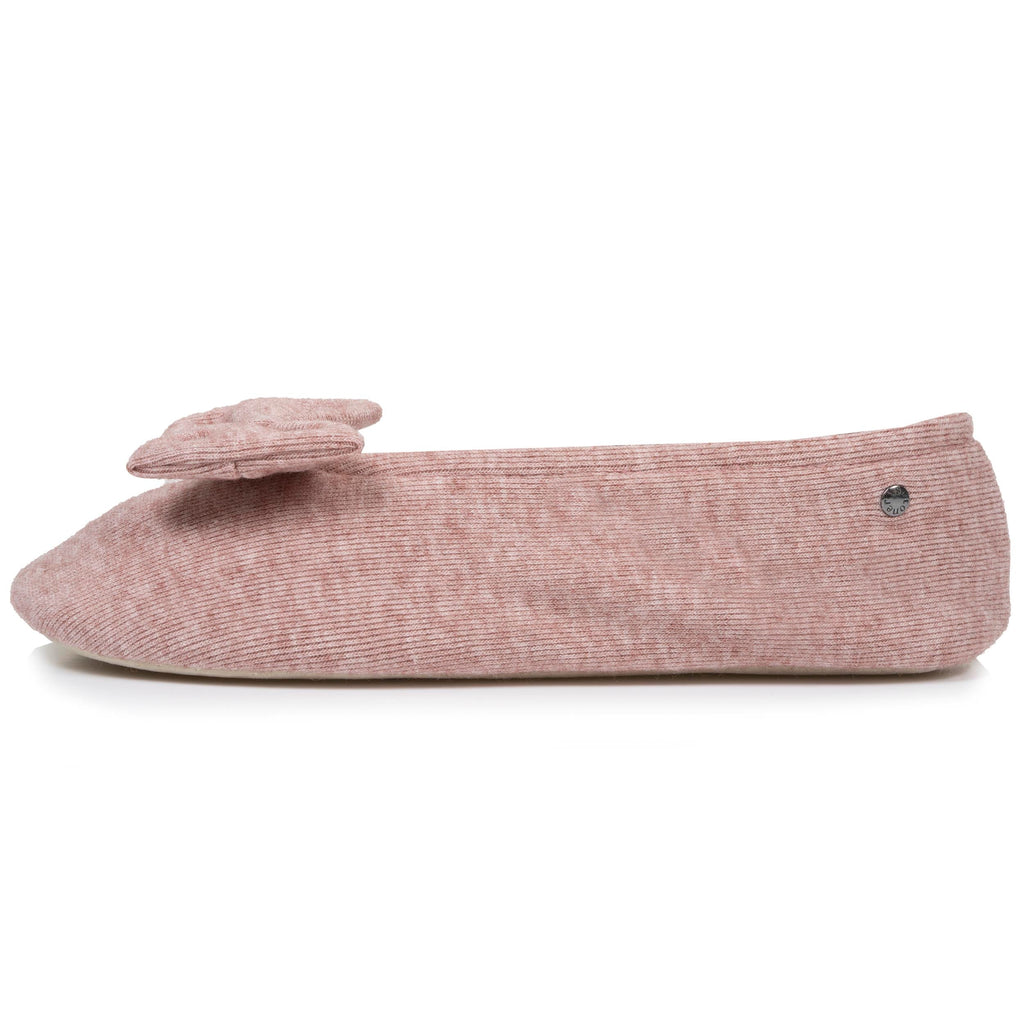 Isotoner Dames Pantoffels Ballerina Gebreid Roze Gemêleerd