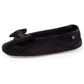 Isotoner Dames Pantoffels Ballerina Grote Strik Zwart