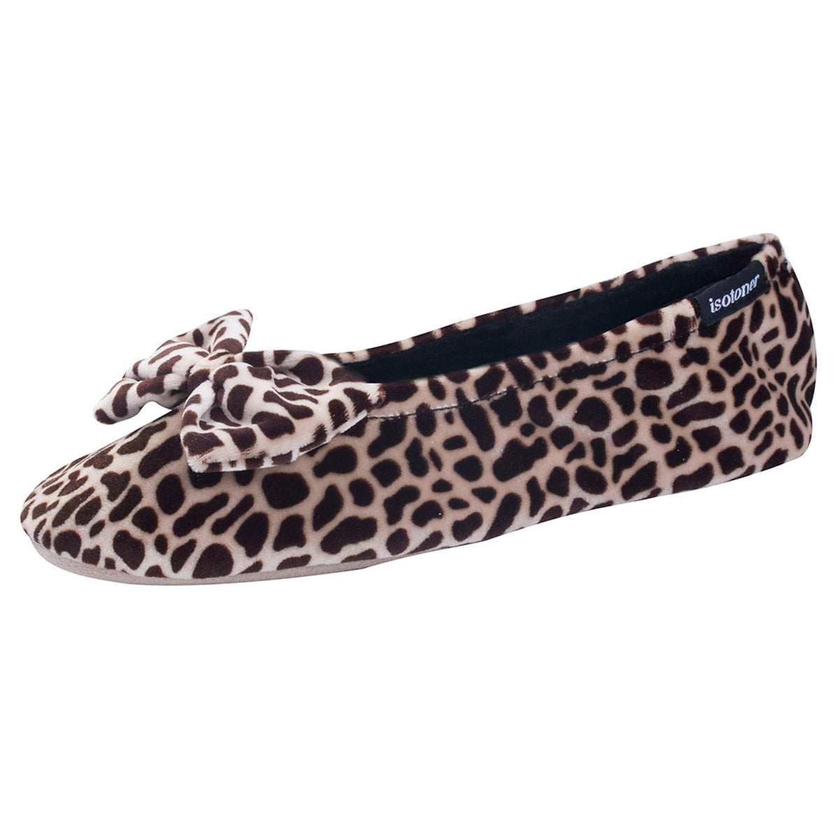 Isotoner Dames Pantoffels Ballerina Strik Giraf