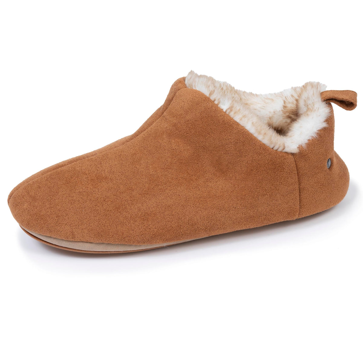 Isotoner Dames Pantoffels Laag Enkellaarsje Camel