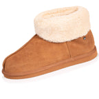 Isotoner Dames Pantoffels Enkellaarsje Gevoerd Camel