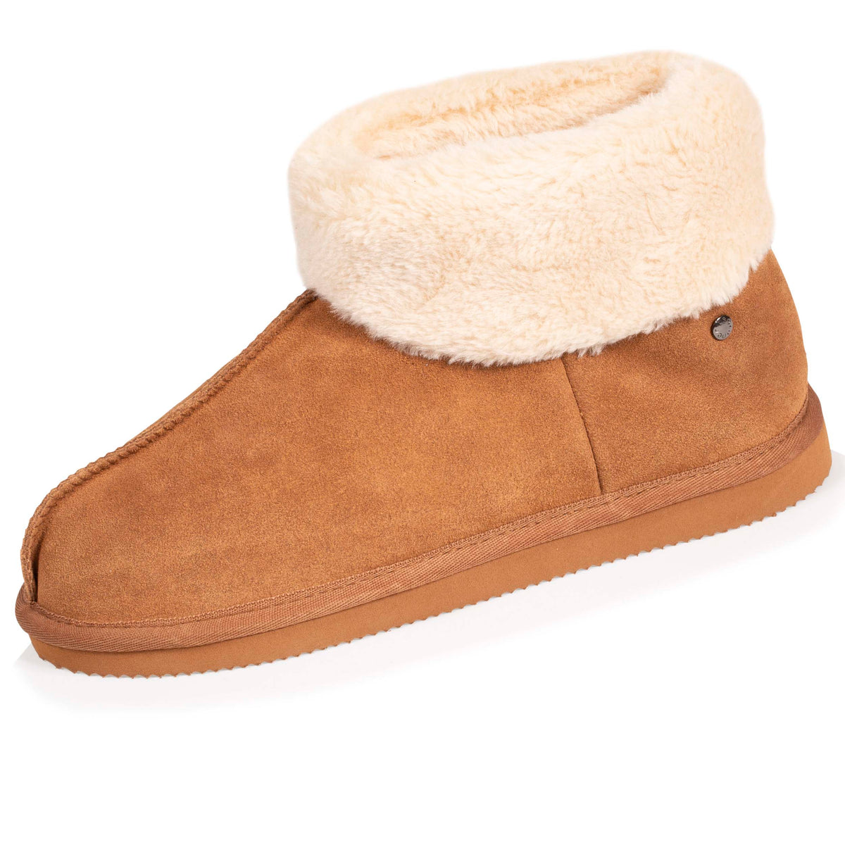 Isotoner Dames Pantoffels Enkellaarsje Gevoerd Camel