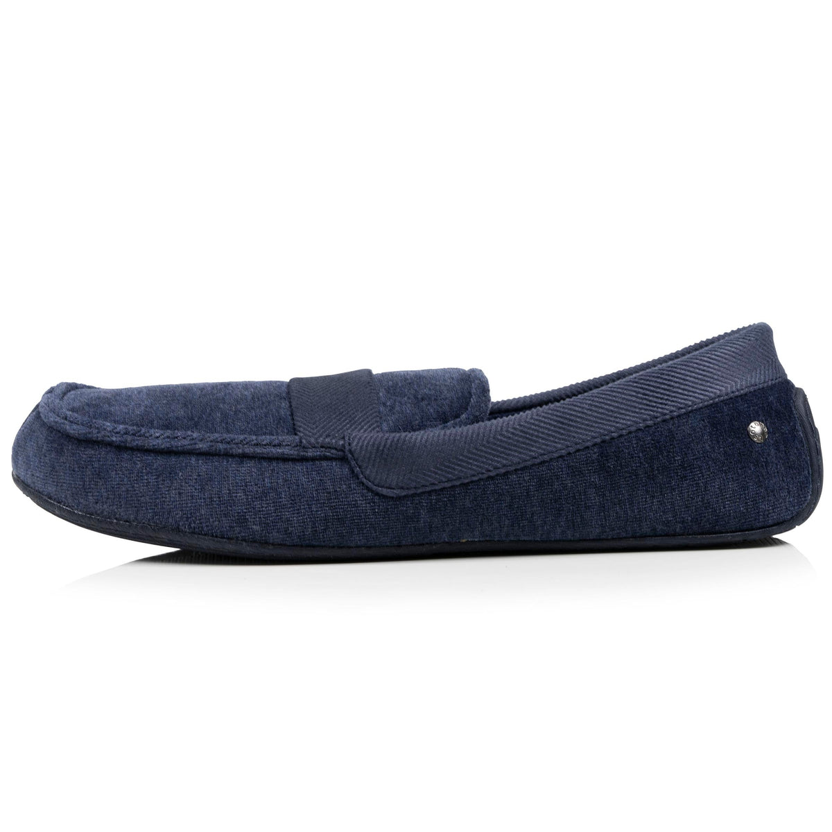Isotoner Heren Pantoffels Mocassin Marine Gemêleerd