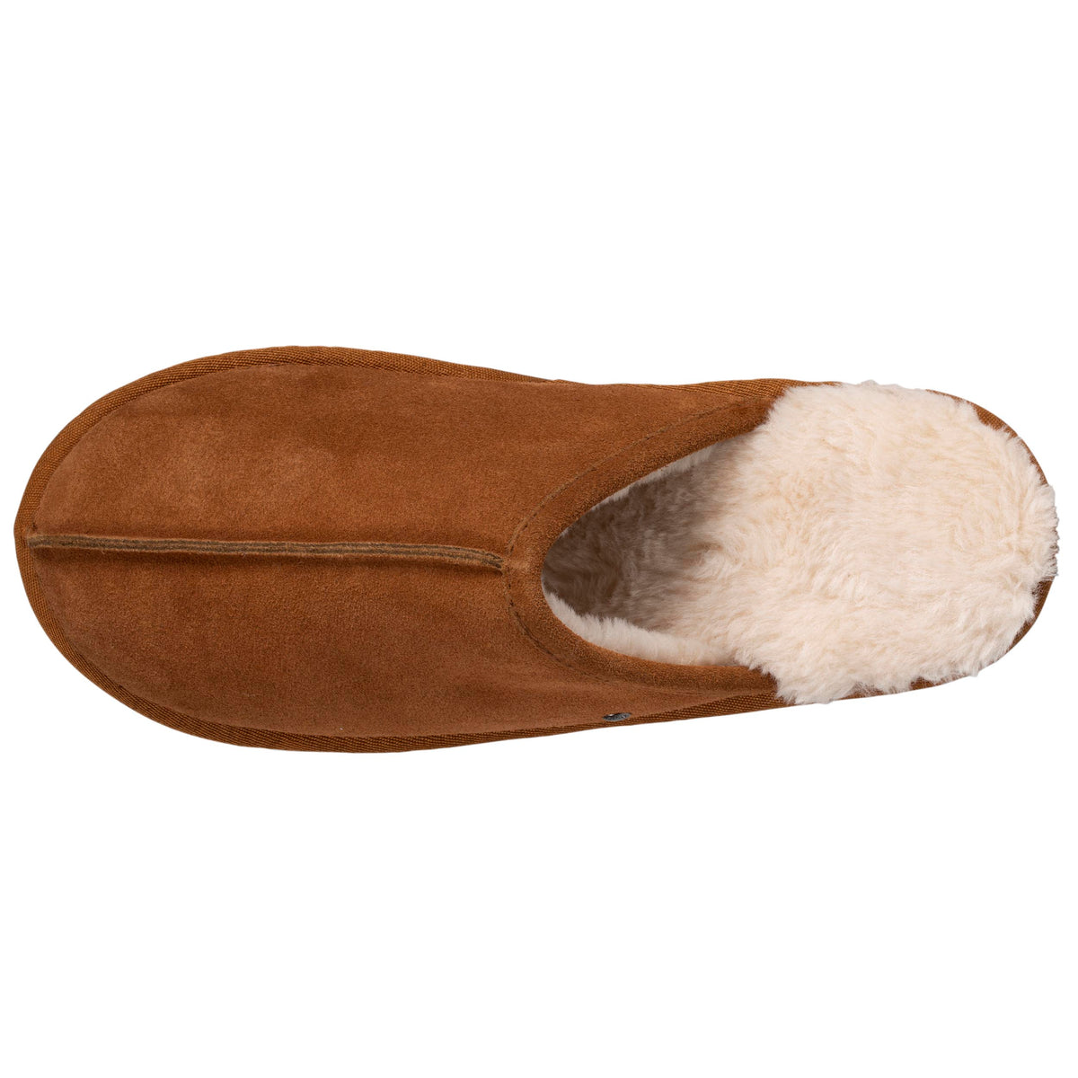 Isotoner Heren Pantoffels Muil Leer Gevoerd Camel