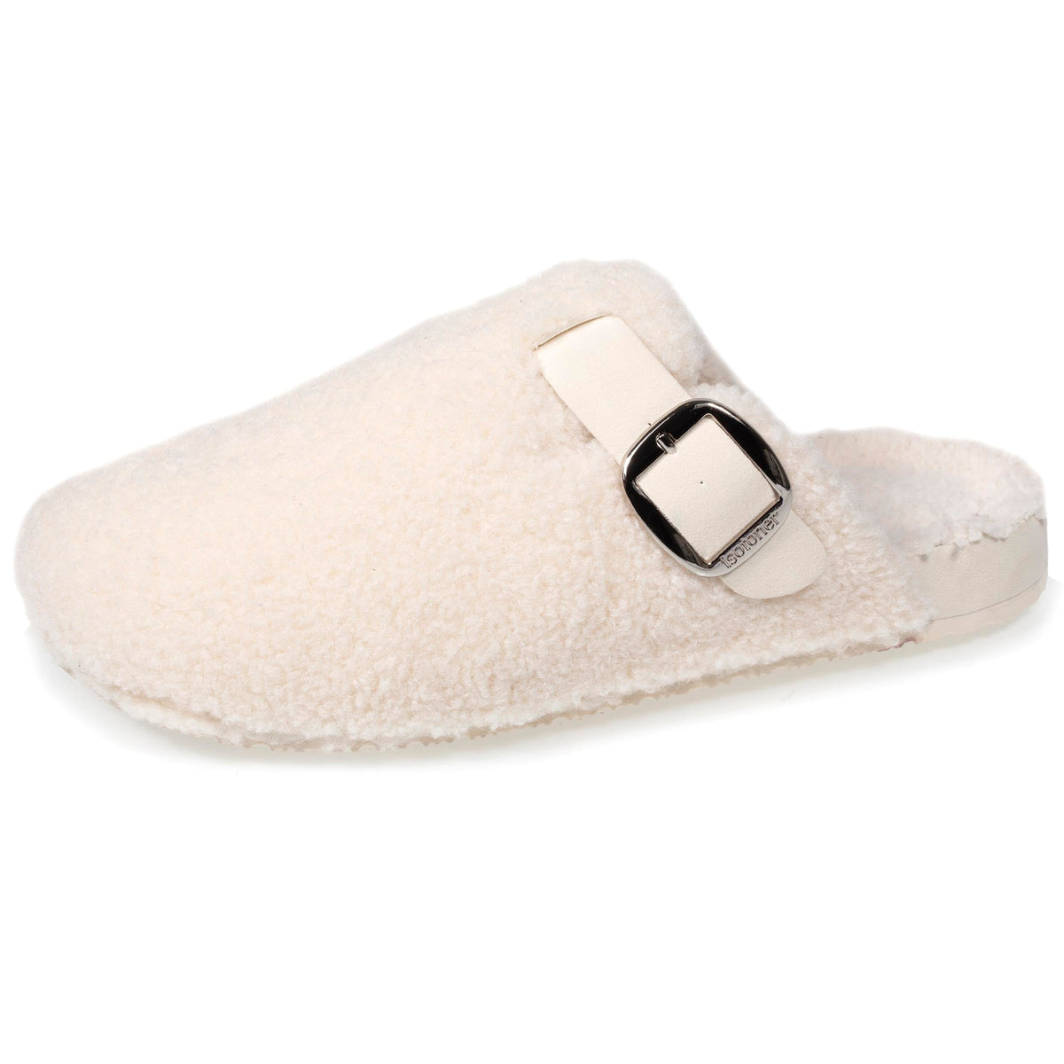 Isotoner Dames Pantoffels Muil Sherpa Ivoor