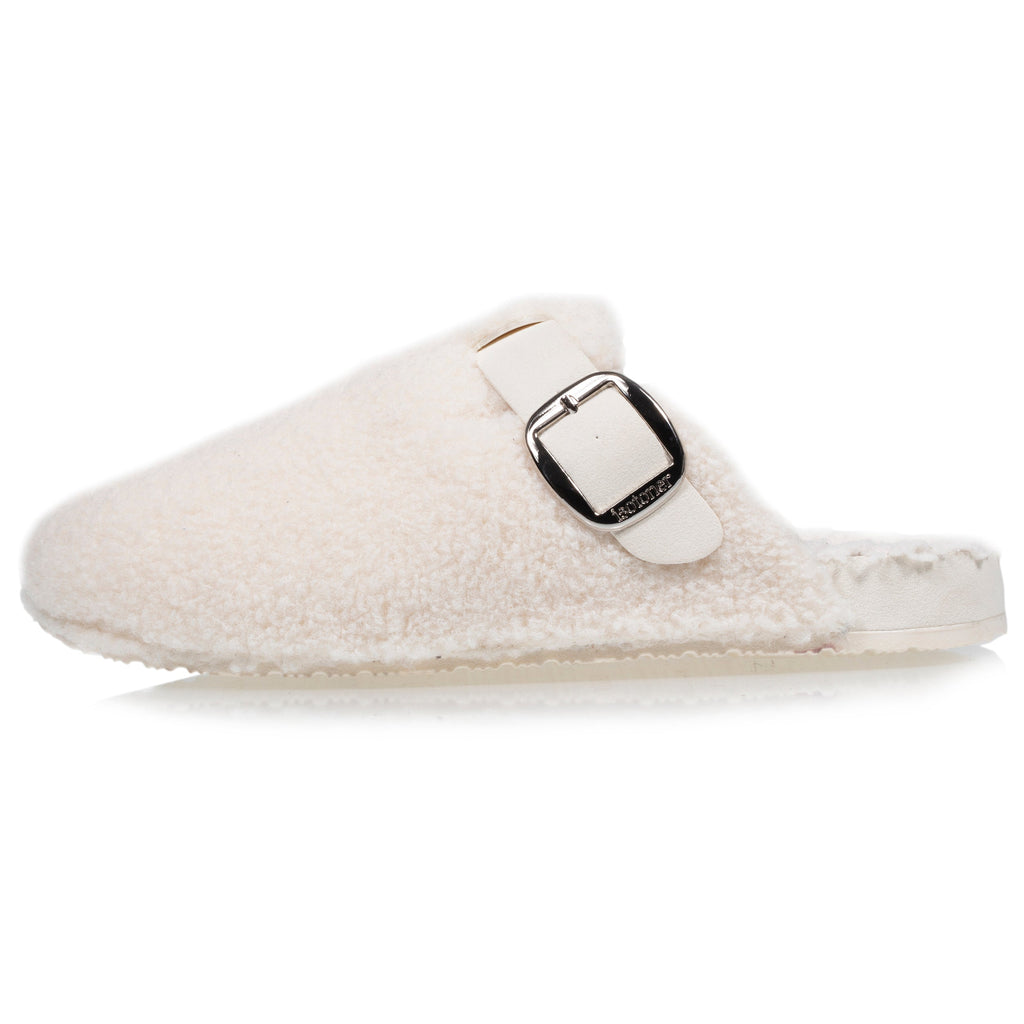 Isotoner Dames Pantoffels Muil Sherpa Ivoor