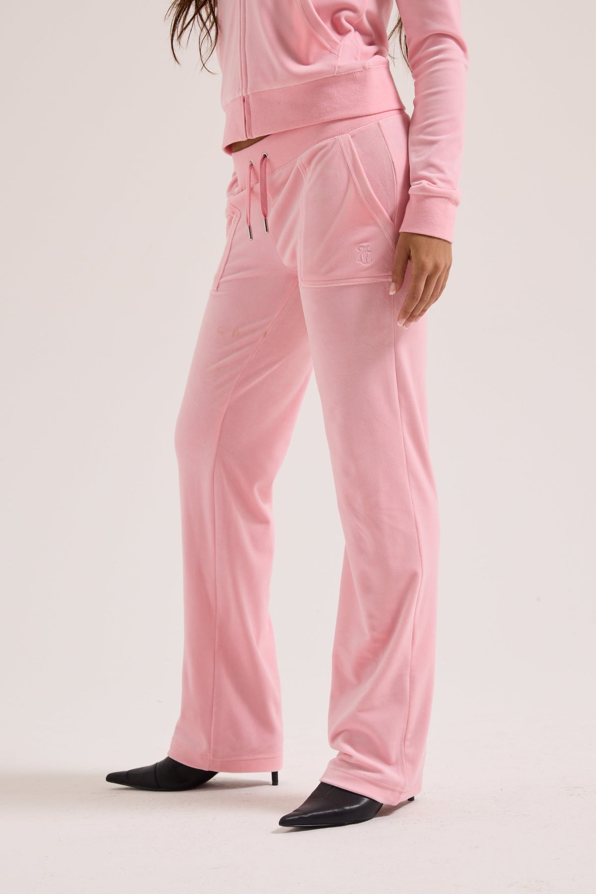 Juicy Couture Classic Velour Tracksuit Juicy Pink broek