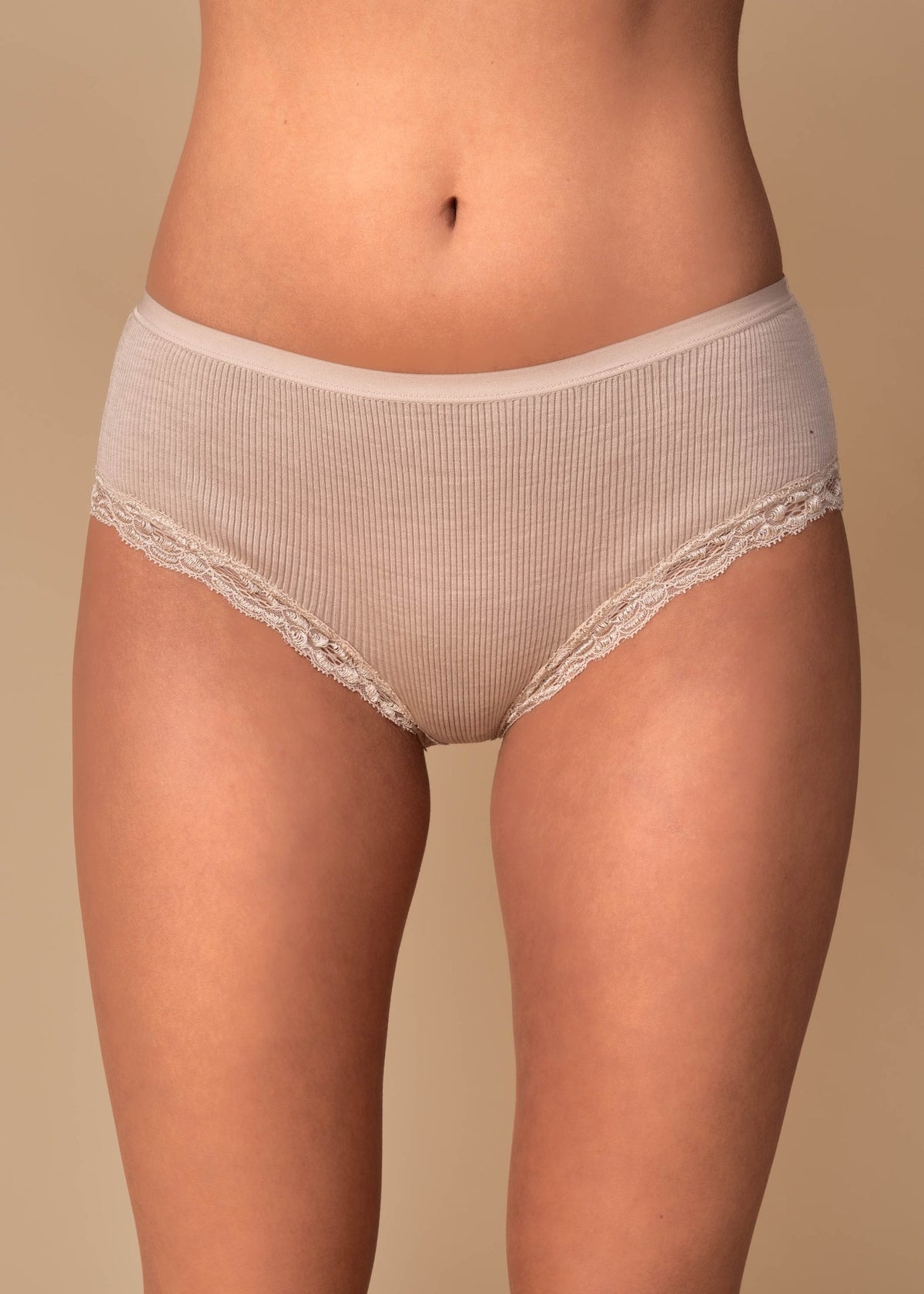 Dames Slip met Kant Wol-Zijde Mandorla