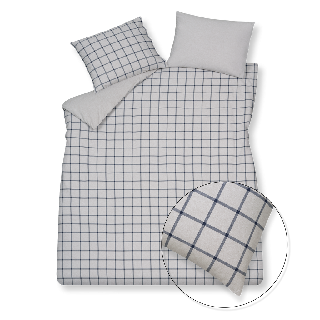 Vandyck Flanel Dekbedovertrek Dundee Blue Ink