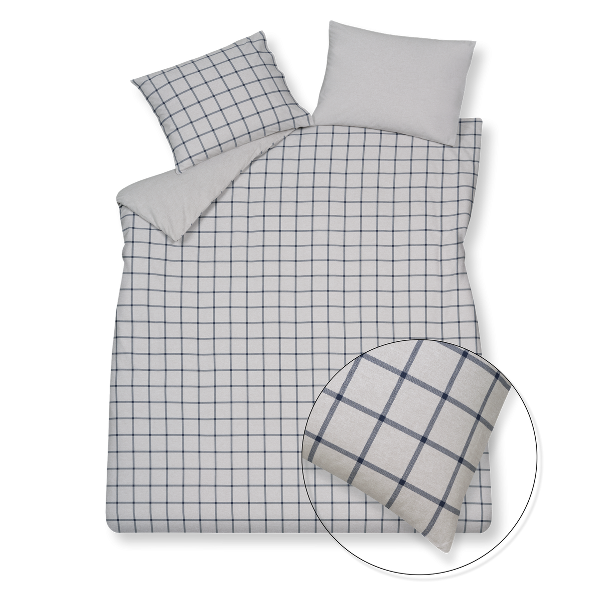 Vandyck Flanel Dekbedovertrek Dundee Blue Ink