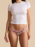 Hanky Panky Printed Signature Lace Low Rise String Fawning Flora Coral