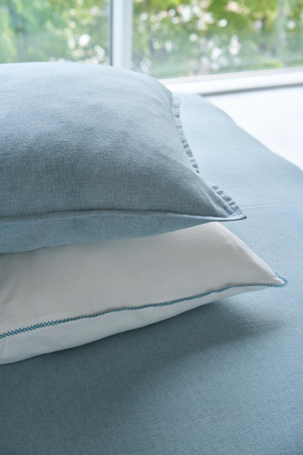 NOMO Dekbedovertrek Flanel Fay Blauw