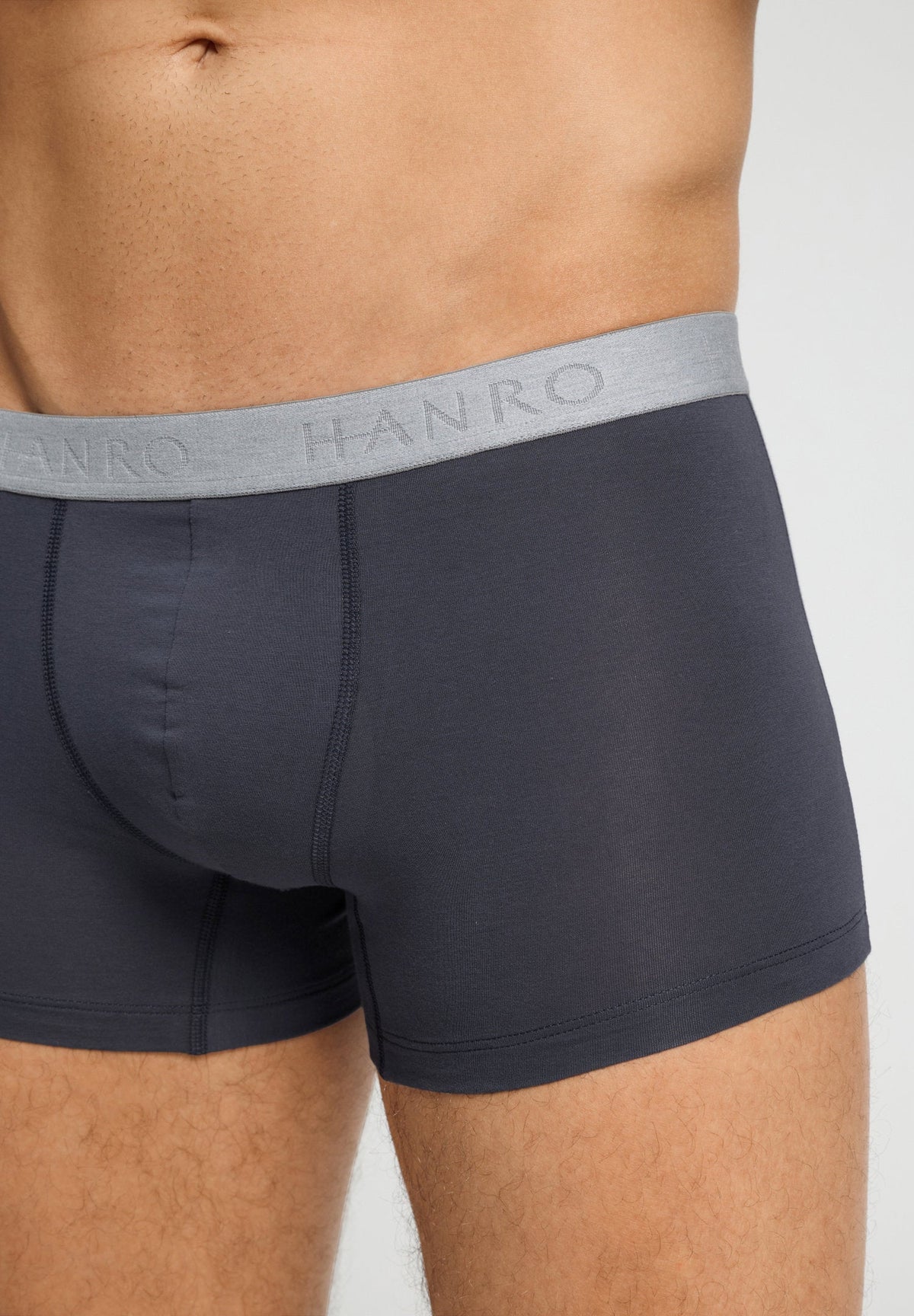 Hanro Cotton Essentials Boxer 2-pack Stormy Gray/Tanzanite detail 5
