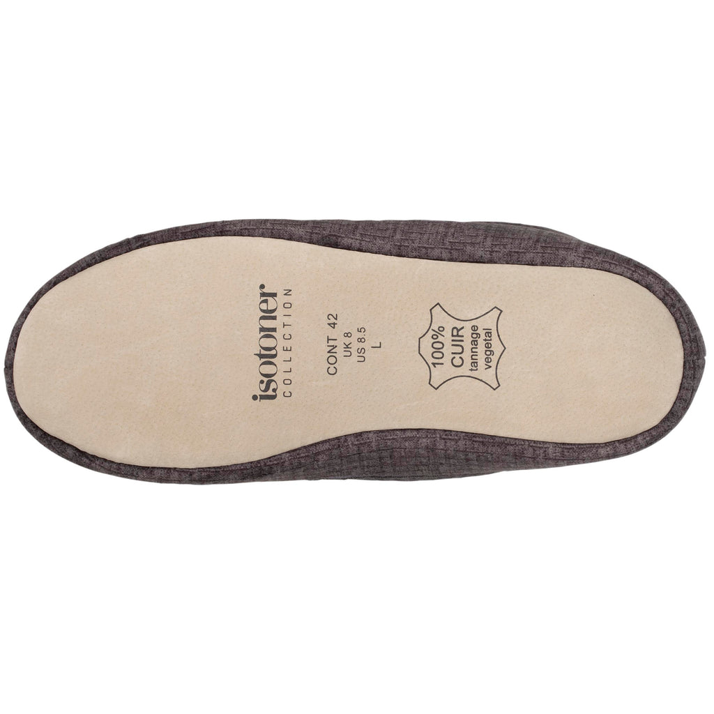 Isotoner Heren Pantoffels Mocassin Soepele Zool Antraciet
