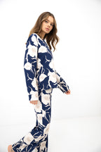 Sensis Pyjama Vaya Donkerblauw met Bloemen