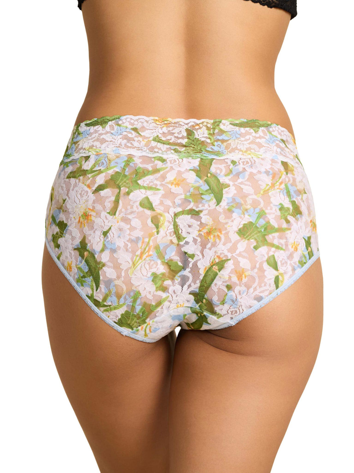 Hanky Panky Printed Signature Lace French Brief Absolute Lily Blue detail 1