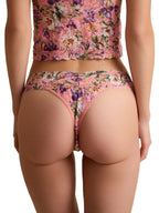 Hanky Panky Printed Signature Lace Low Rise String Fawning Flora Coral detail 2
