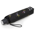 Isotoner Paraplu Ombrelle UPF50+ Zwart Kleine Bloemen