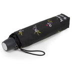 Isotoner Paraplu Ombrelle UPF50+ Zwart Kleine Bloemen