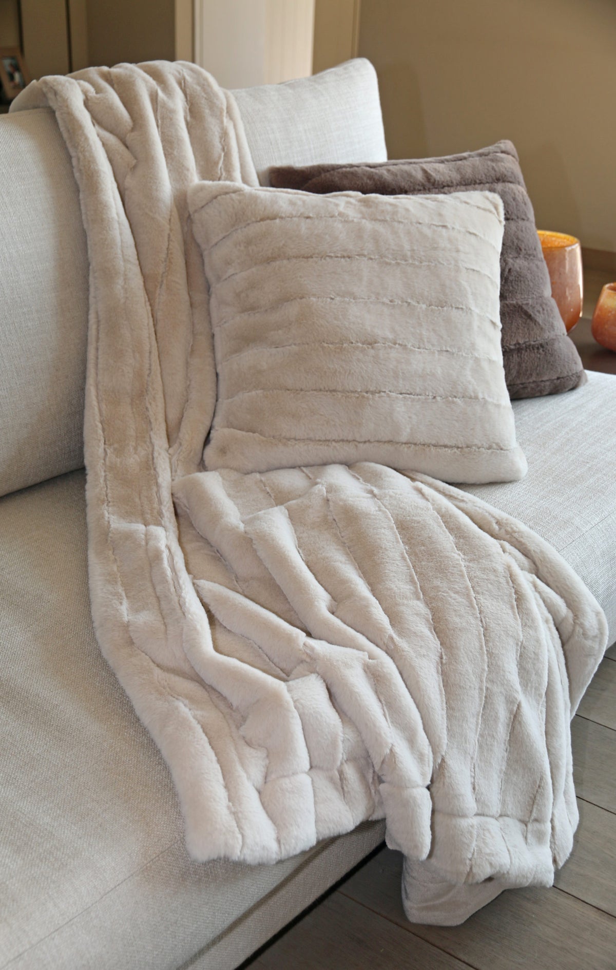 Plaid Imitatienerts Zand-Beige