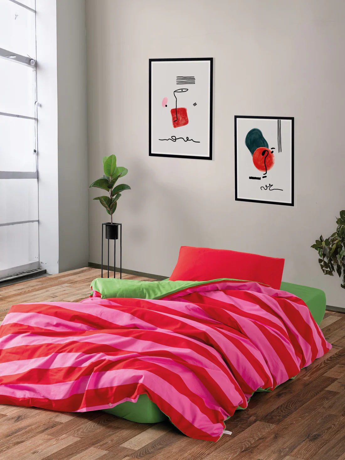 Dekbedovertrek rood fushia