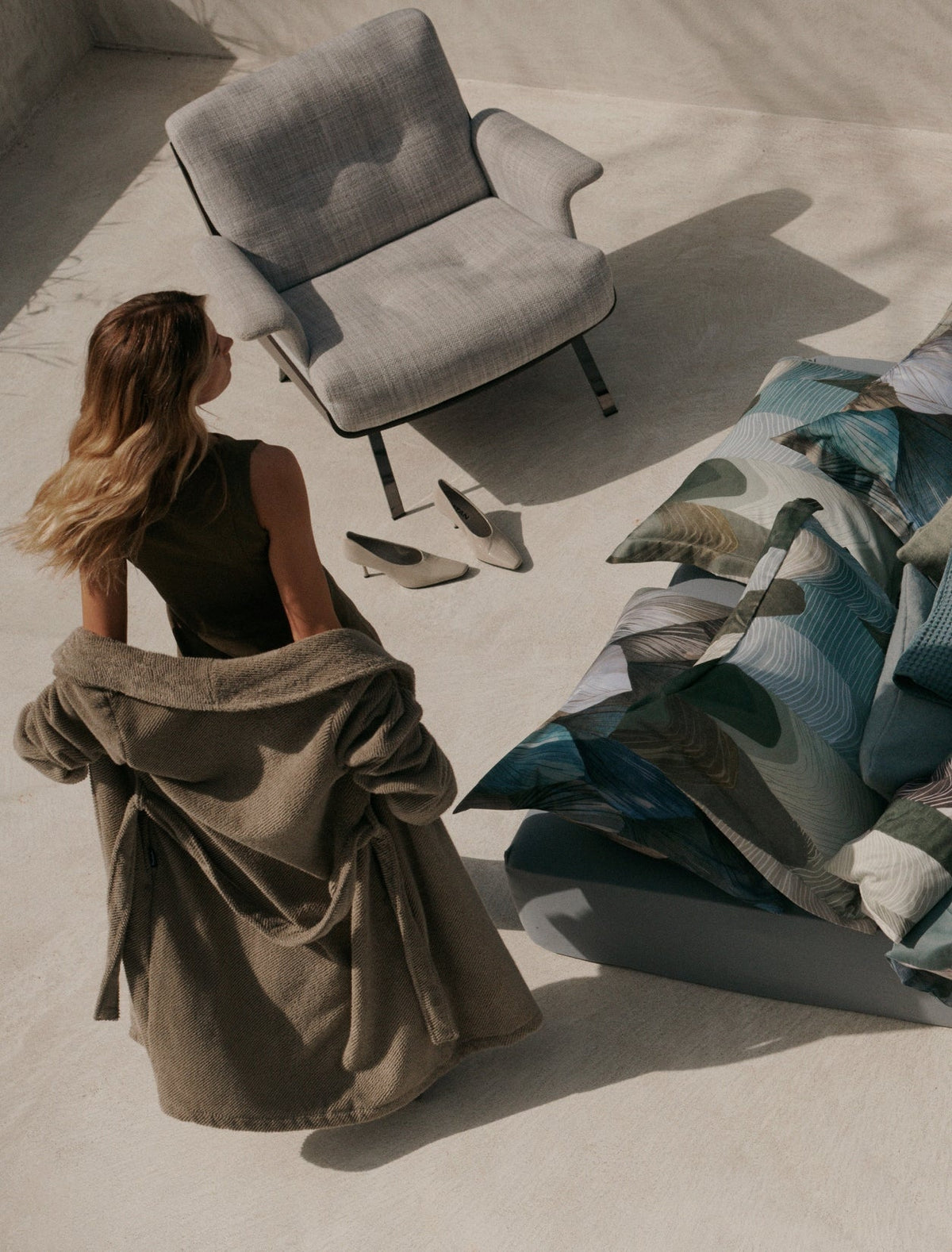 Vandyck Dekbedovertrek Dawnpetal Faded Denim detail 2