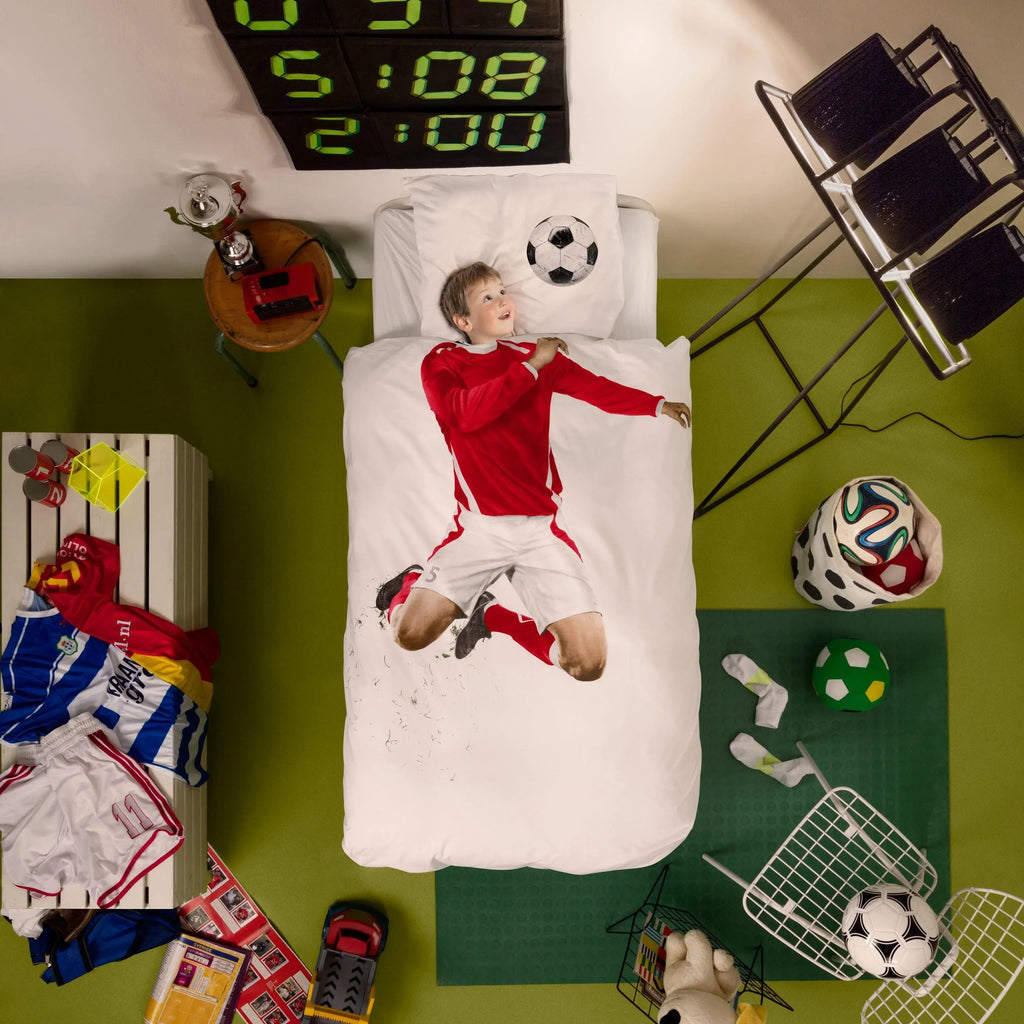 SNURK Dekbedovertrek Soccer Champ Red detail 1