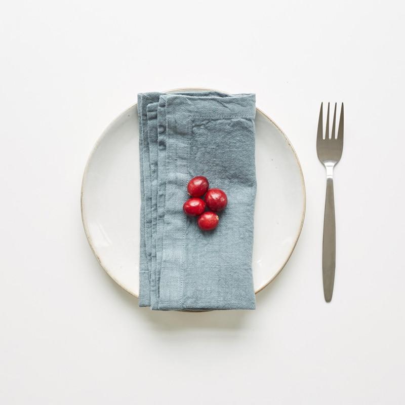 Linen Tales Linnen Servetten Blue Fog – set van 2