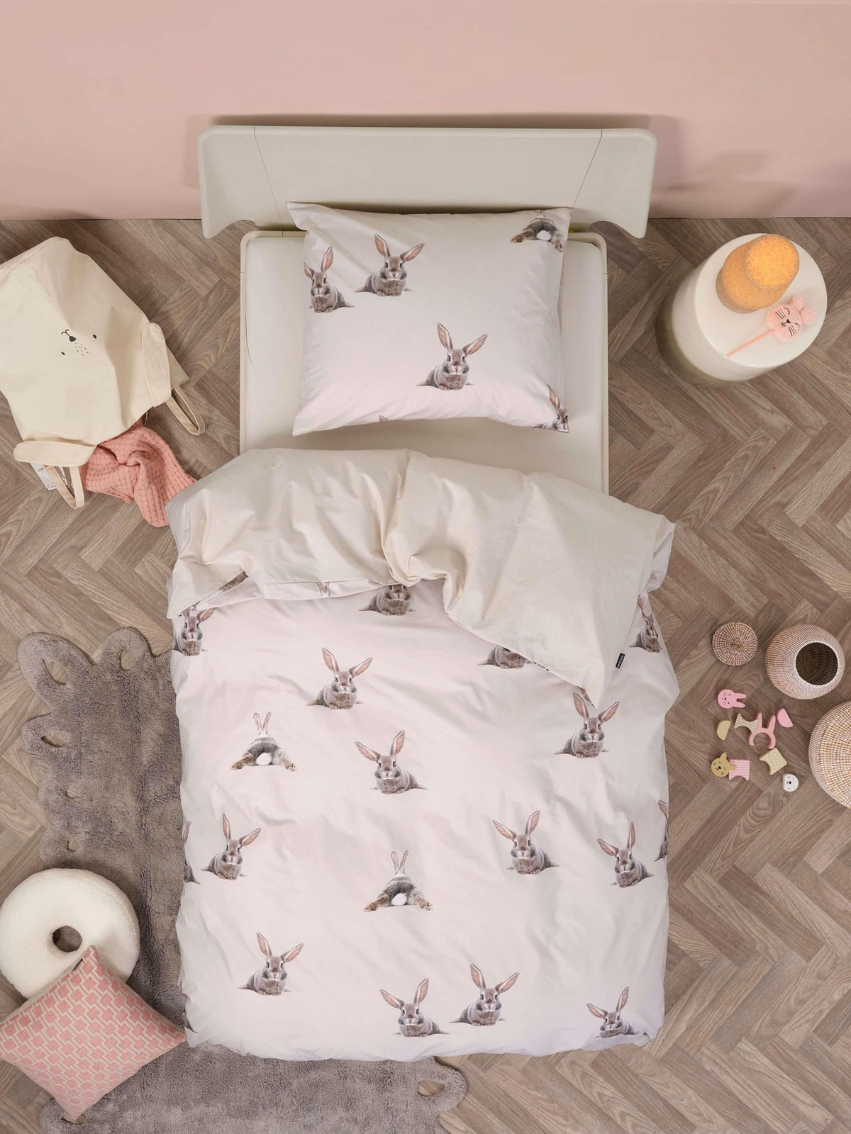 SNURK Dekbedovertrek Bunny Beige detail 4