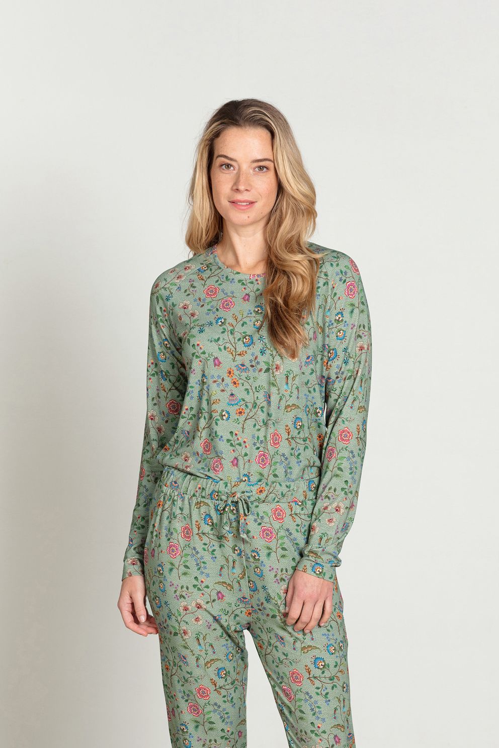 Pip Studio Pyjama Tina/Bobien Flora Bangalore Groen