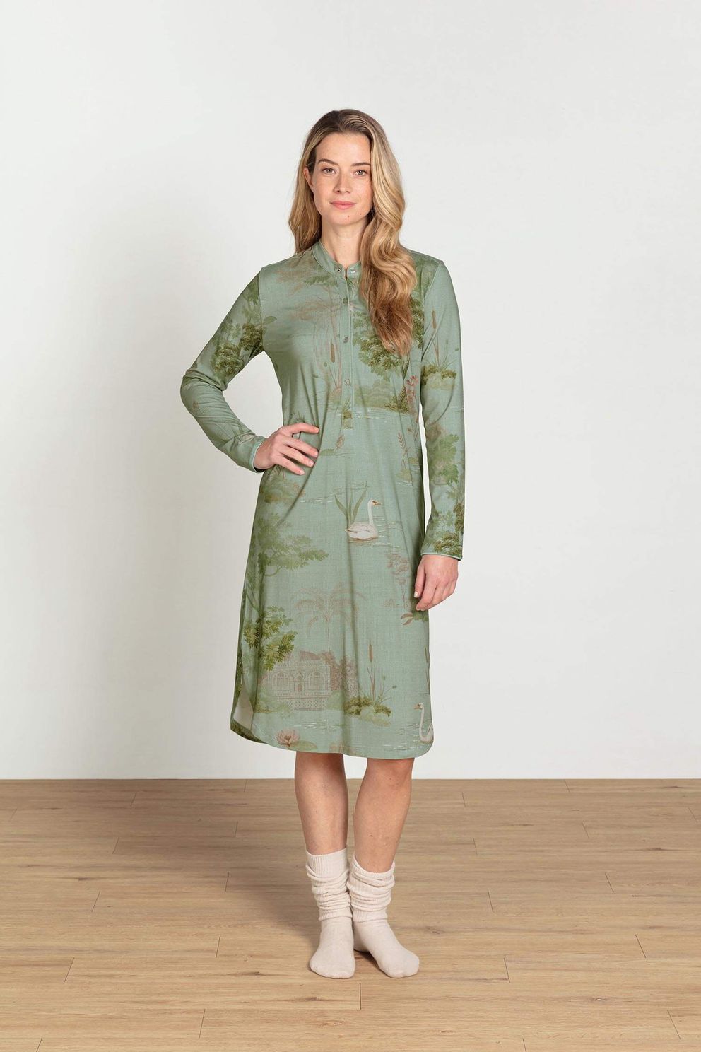 Pip Studio Nachtkleed Diogo Darjeeling Days Groen