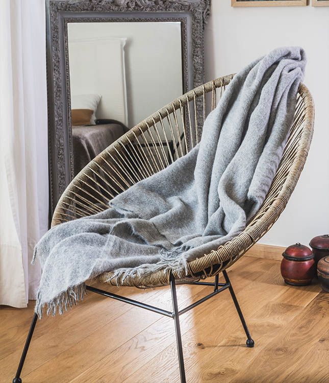 Brun de Vian-Tiran Plaid Baby Lama Lichtgrijs