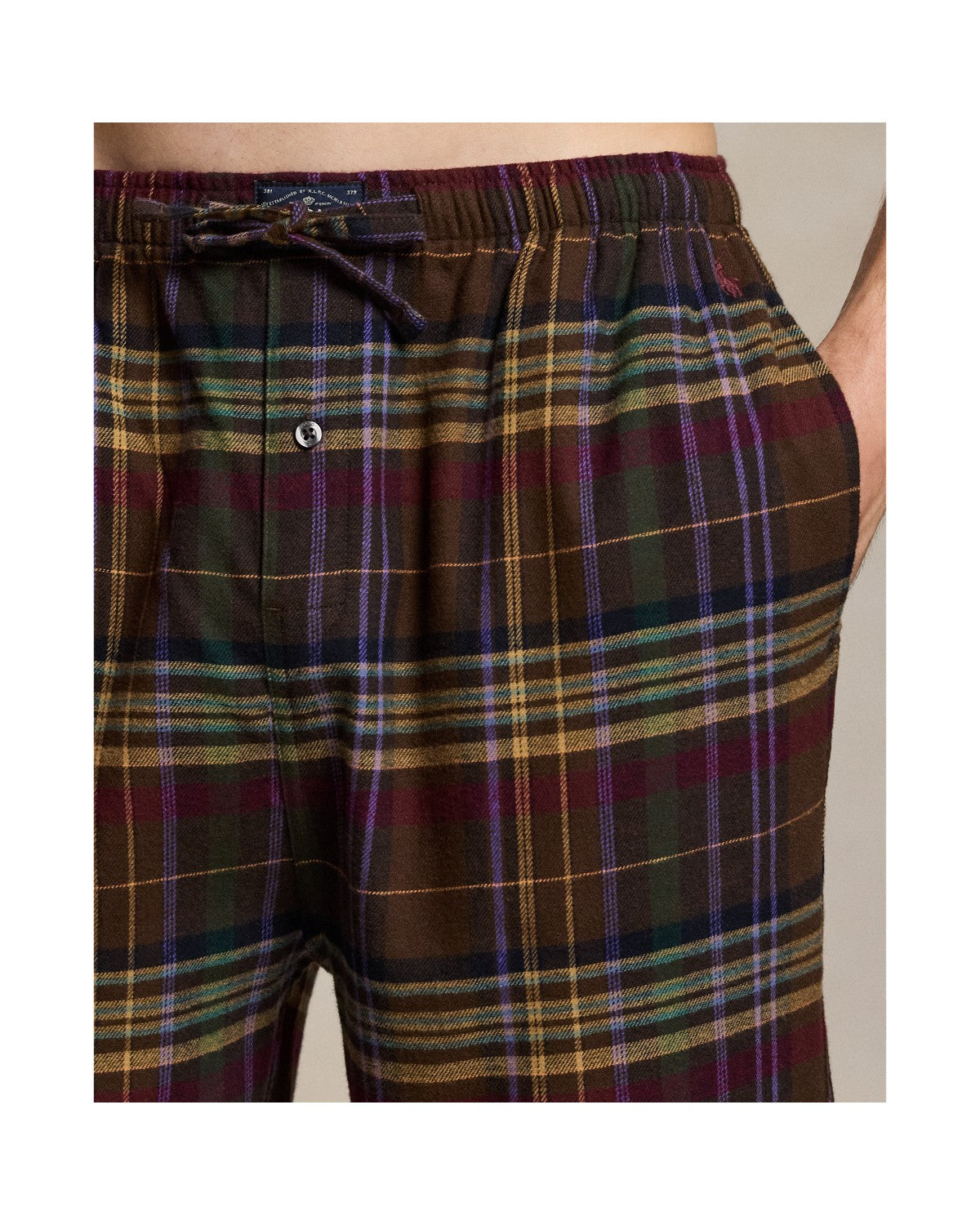 Polo Ralph Lauren Pyjama Flanel Brown Green Plaid detail 4