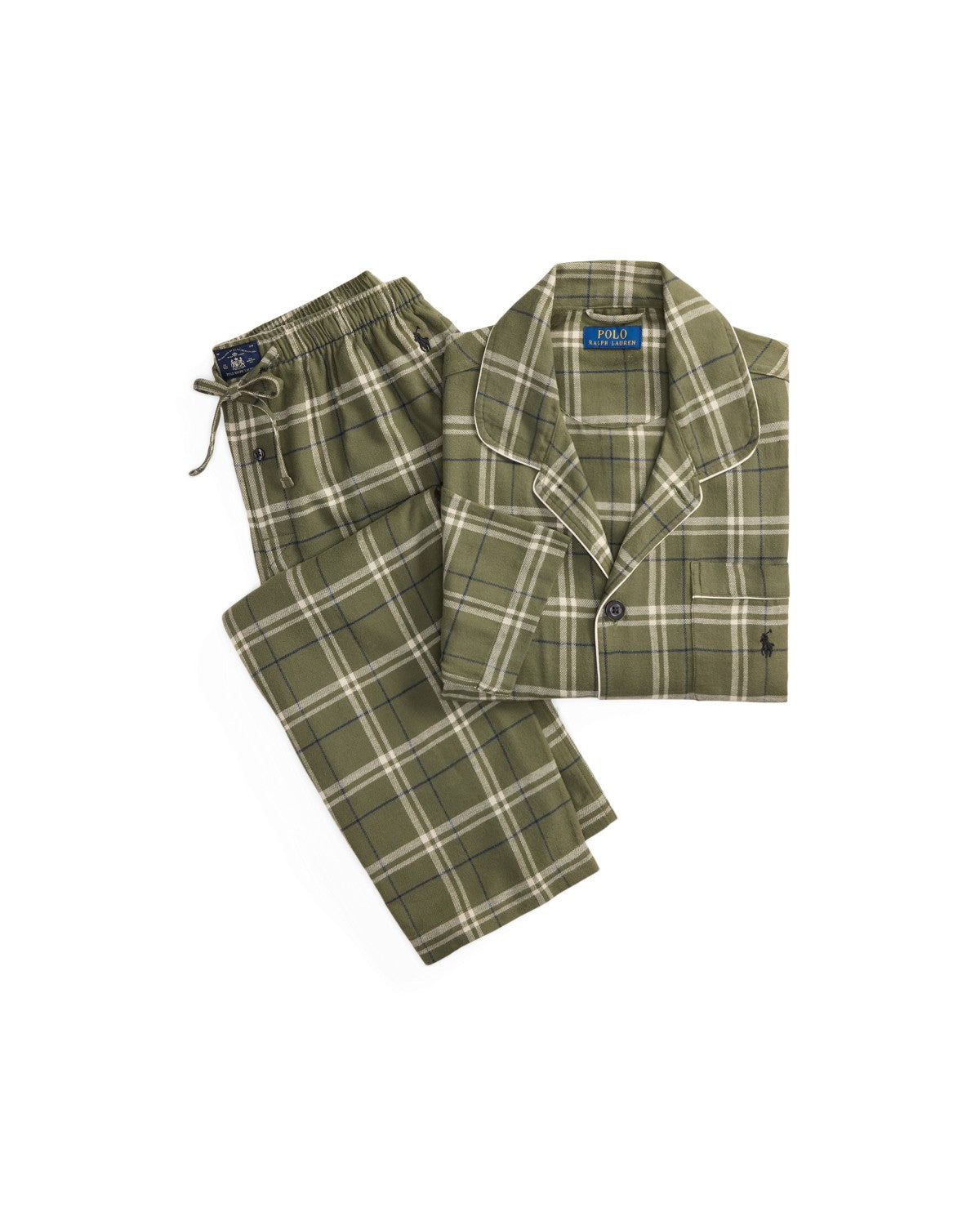 Polo Ralph Lauren Pyjama Flanel Olijfgroen Geruit