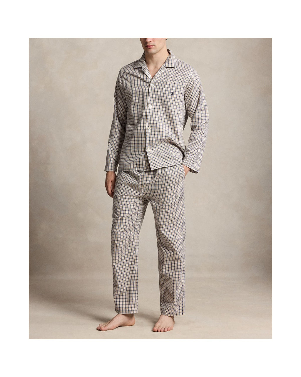 Polo Ralph Lauren Pyjama Katoen Khaki White Multi detail 1