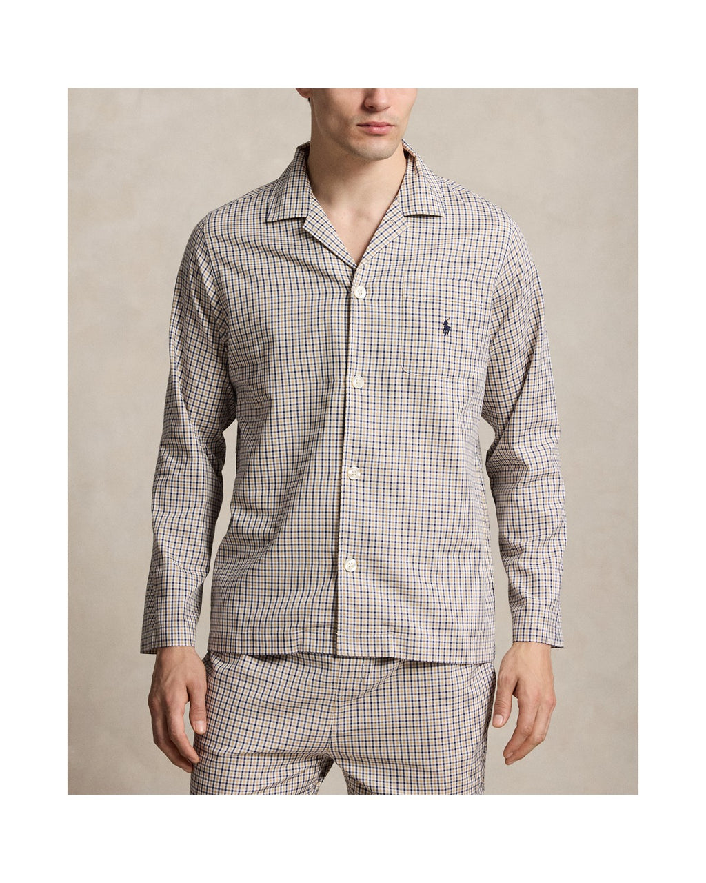 Polo Ralph Lauren Pyjama Katoen Khaki White Multi detail 3