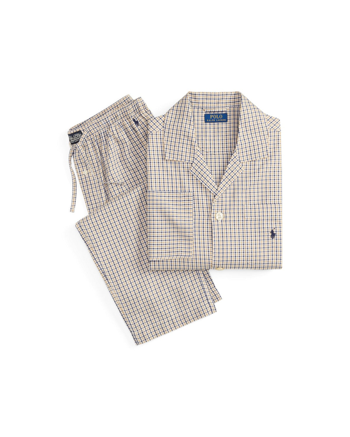 Polo Ralph Lauren Pyjama Katoen Khaki White Multi