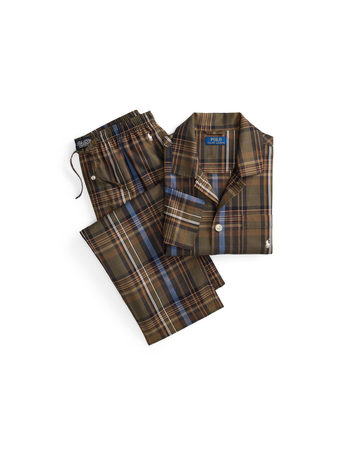 Polo Ralph Lauren Pyjama Katoen Olijfbruin Geruit