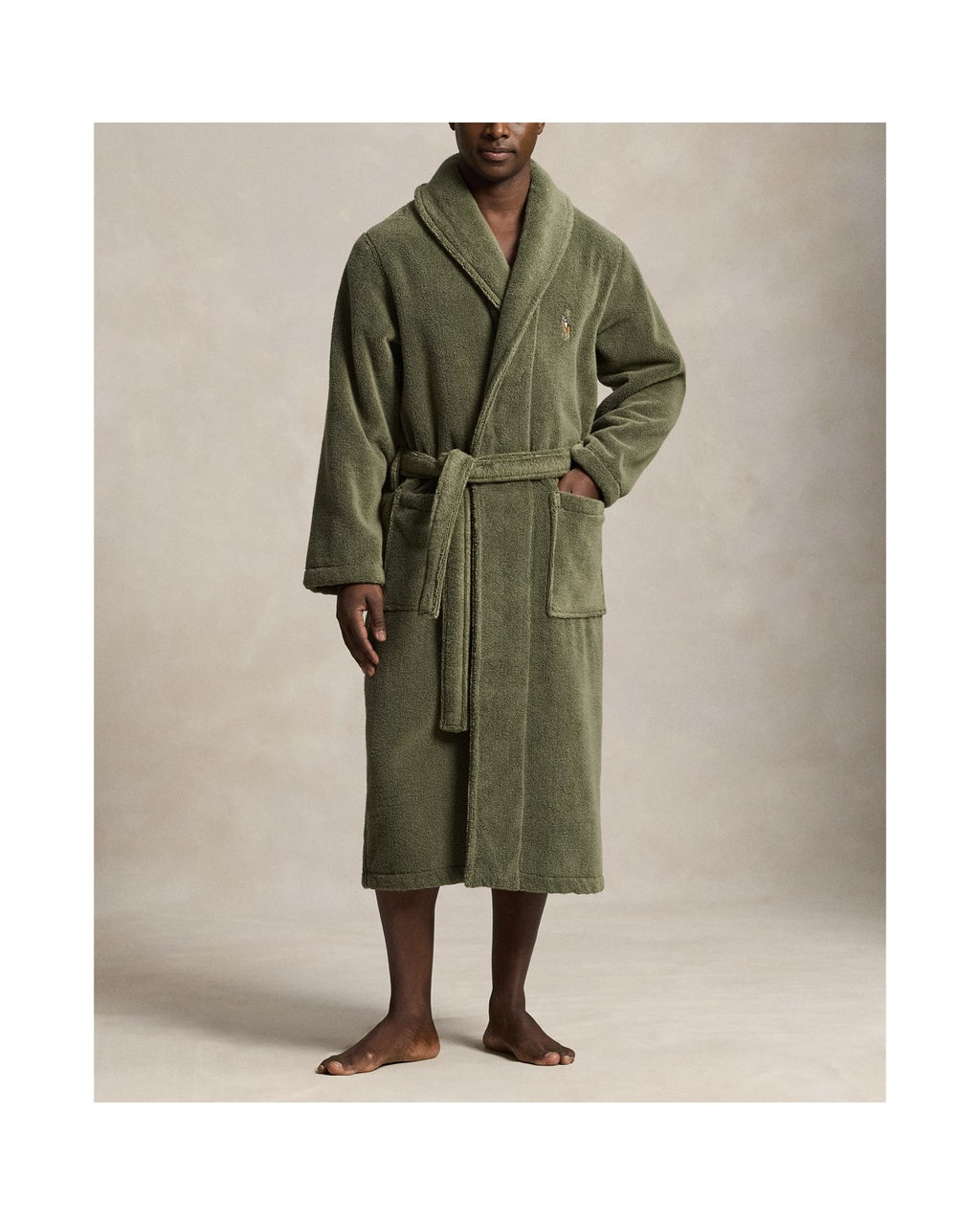 Polo Ralph Lauren Badjas Badstof Cruise Olive detail 1
