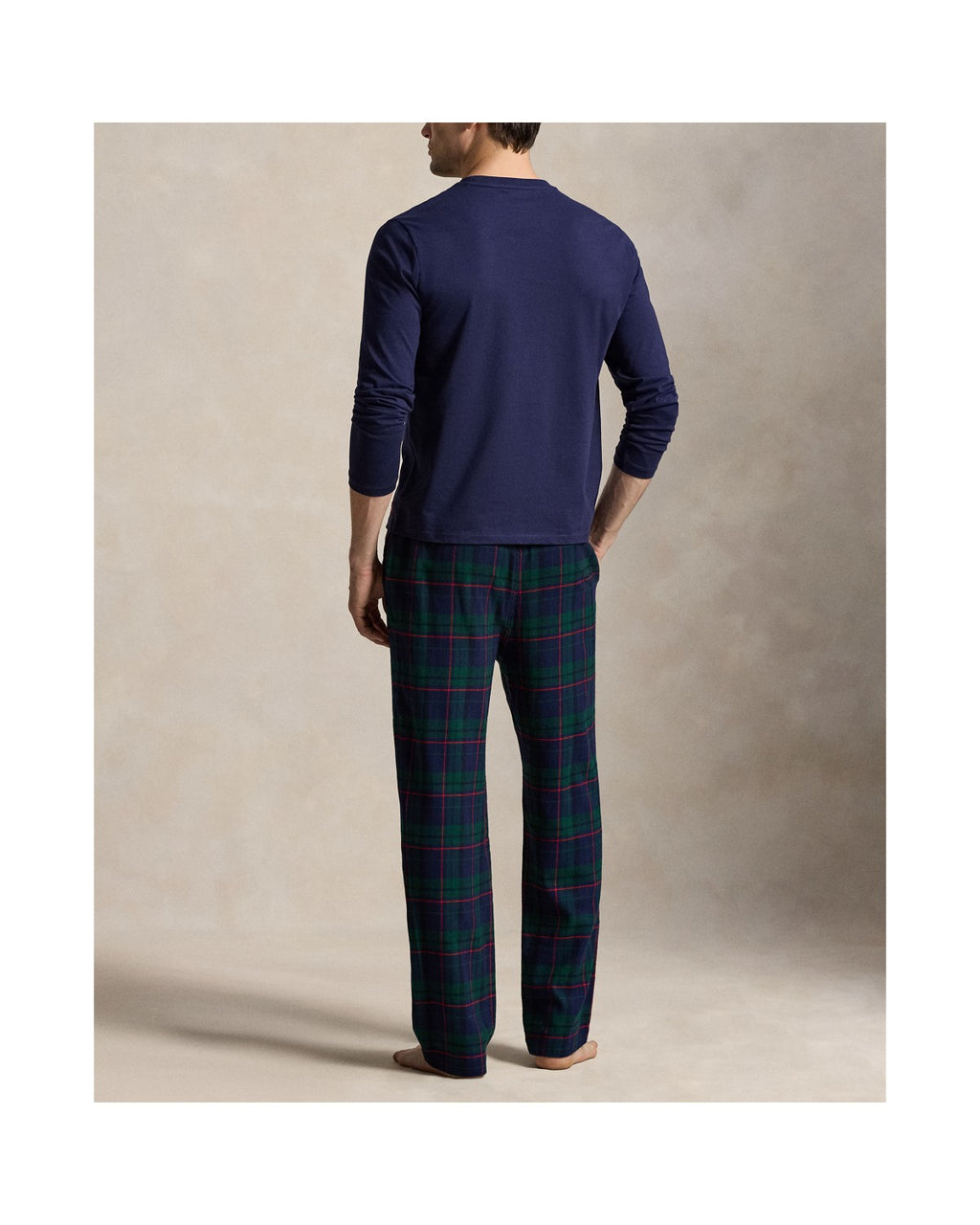 Polo Ralph Lauren Slaapset Jersey en Flanel Navy/Groen Tartan detail 2
