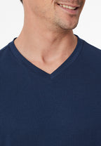 Schiesser Heren Pyjama Lang Casual Essentials Admiraalblauw detail 4