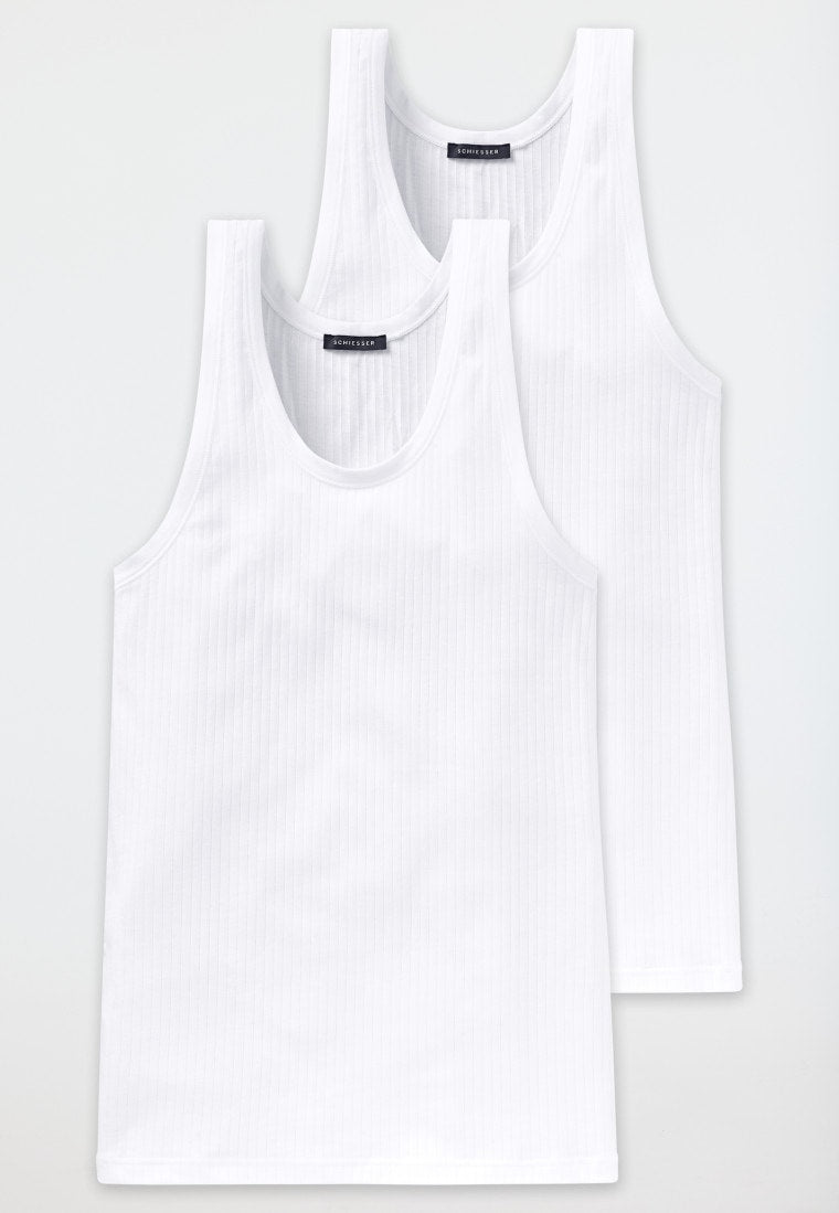 Schiesser Authentic onderhemd wit detail